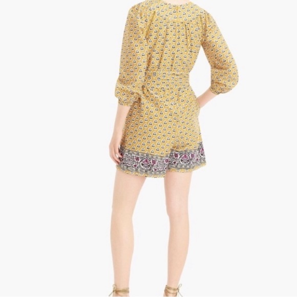 Point Sur J. Crew romper, mustard yellow with navy print - Picture 4 of 10